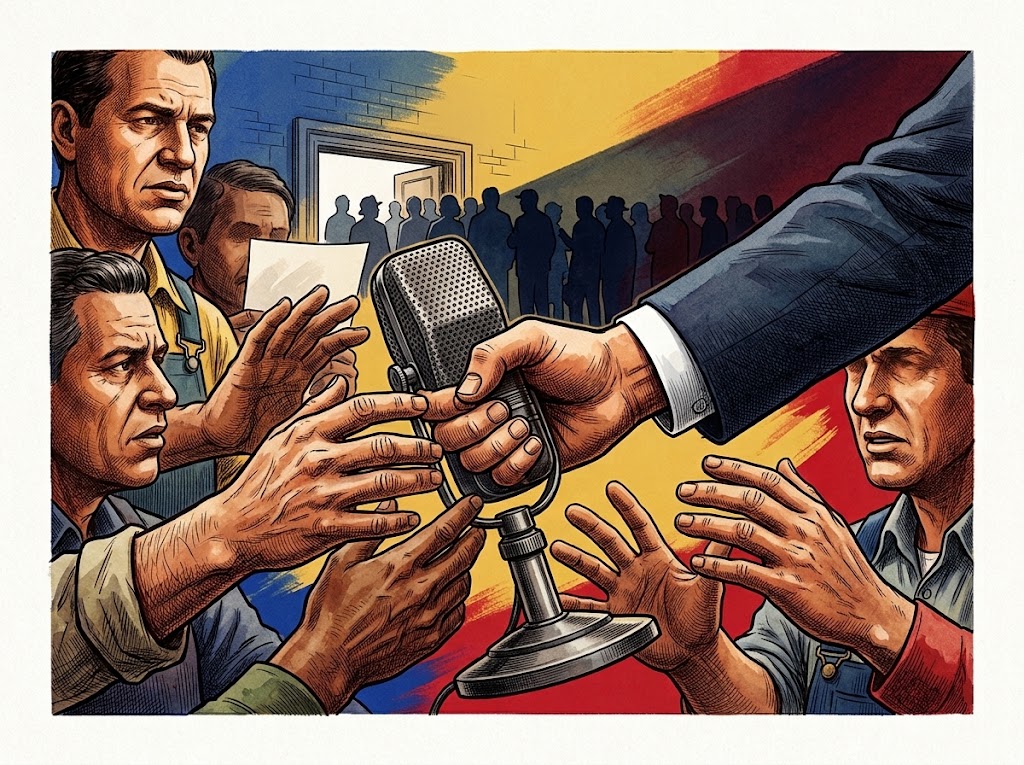Ilustración editorial para Sindicatos, partido y violencia: la disputa por el espacio público en el Trienio