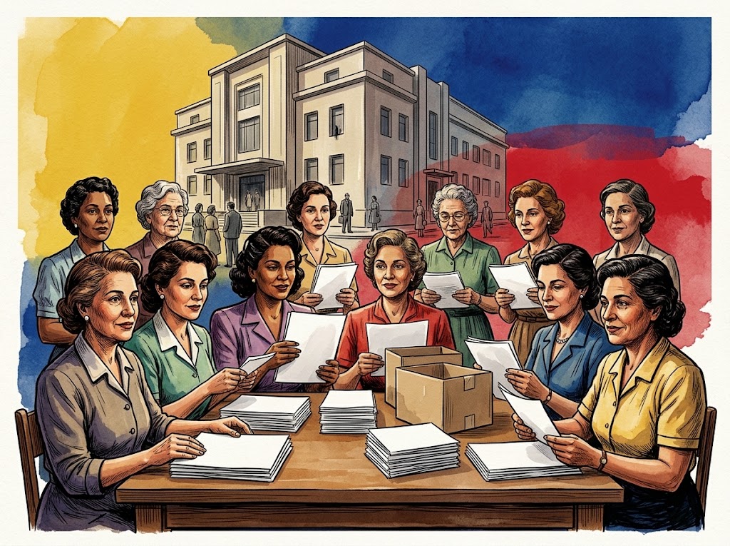 Ilustración editorial para El voto femenino y la cronología que queda fuera del relato partidista